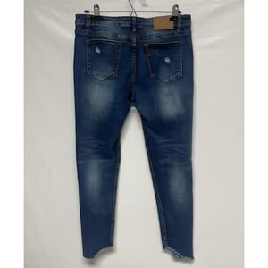 Alice & Elmer Skinny Medium Wash Distressed 14/31 Uneven Hem Facrory Awesome